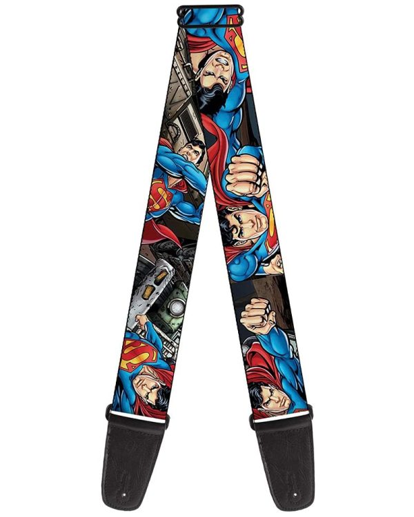 Buckle down DC Comics Superman acoustic or electric guitar strap for sale in our Sheffield guitar shop