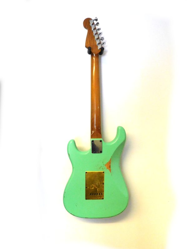Nuova Vita Surf green Strat for sale in our Sheffield guitar shop, Finale Guitar