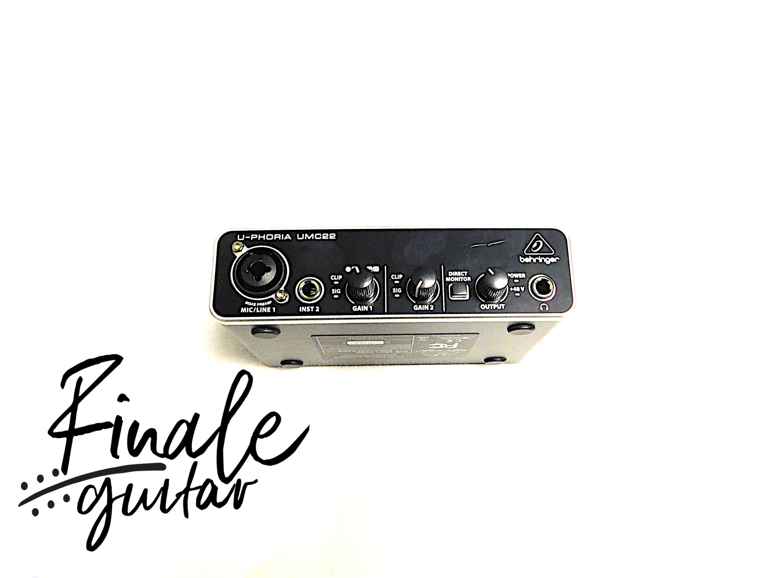 Behringer Uphoria UMC22 Audio Interface for sale in our Sheffield guitar shop, Finale Guitar