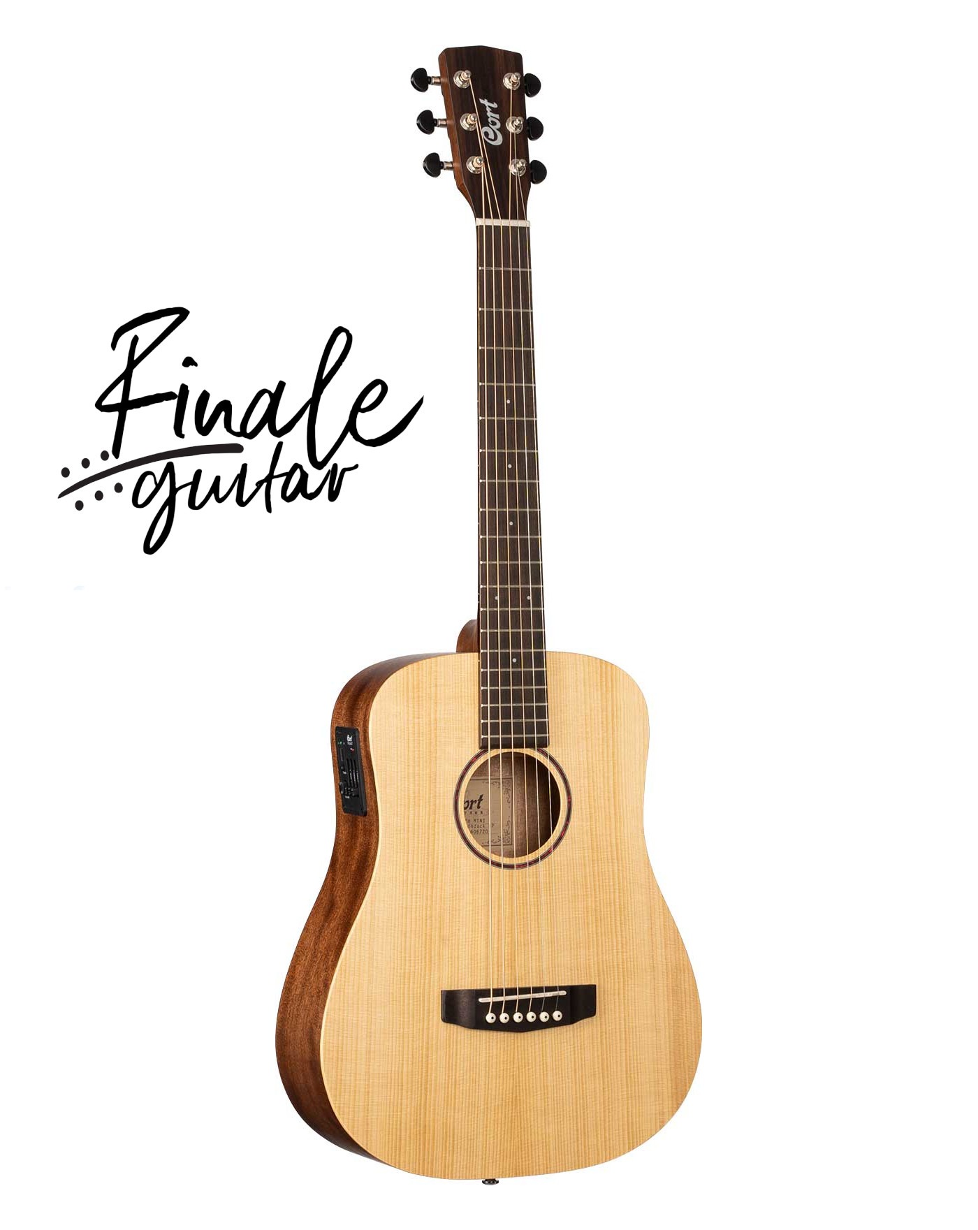 Cort Earth Mini Adirondack electro-acoustic travel guitar for sale in our Sheffield guitar shop, Finale Guitar
