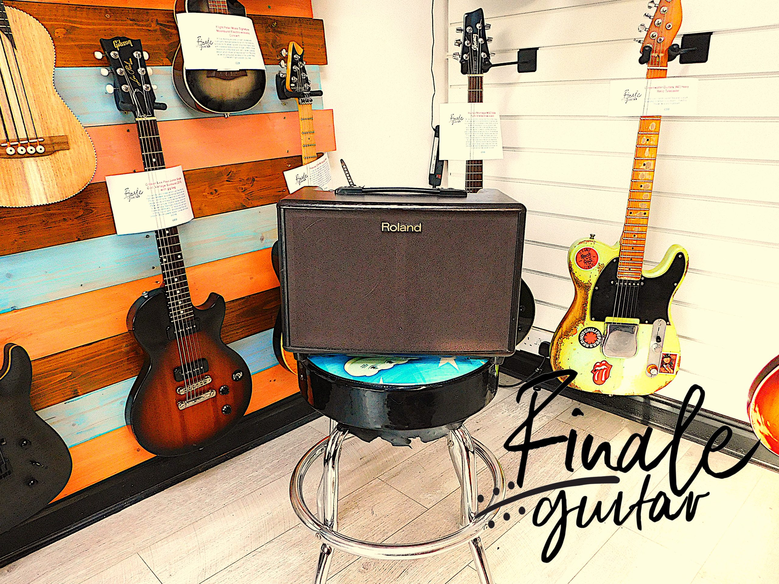 Roland AC60 acoustic amp with padded bag for sale in our Sheffield guitar shop, Finale Guitar