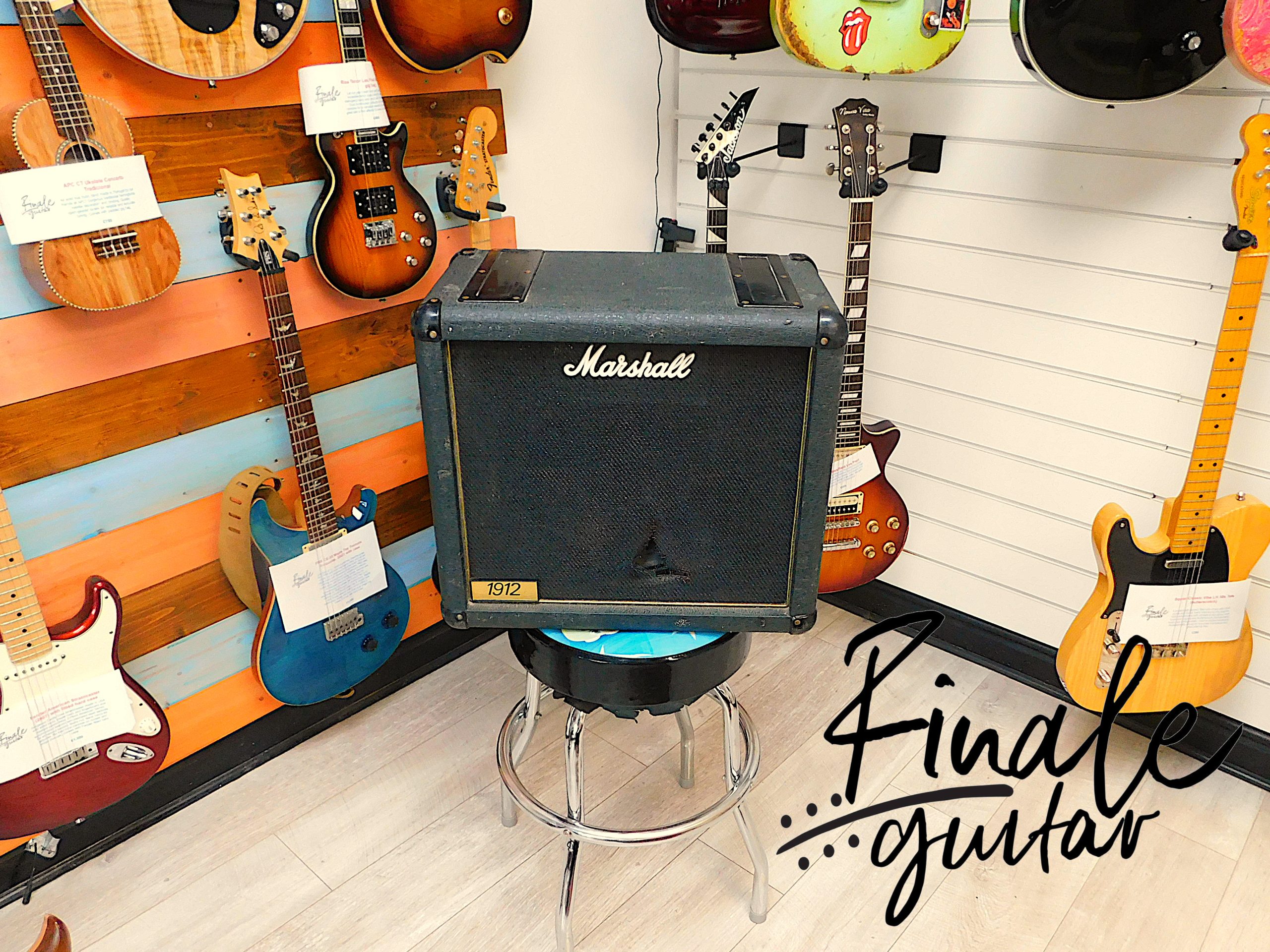 Marshall 1912 cabinet with Celestion Greenback speaker for sale in our Sheffield guitar shop, Finale Guitar