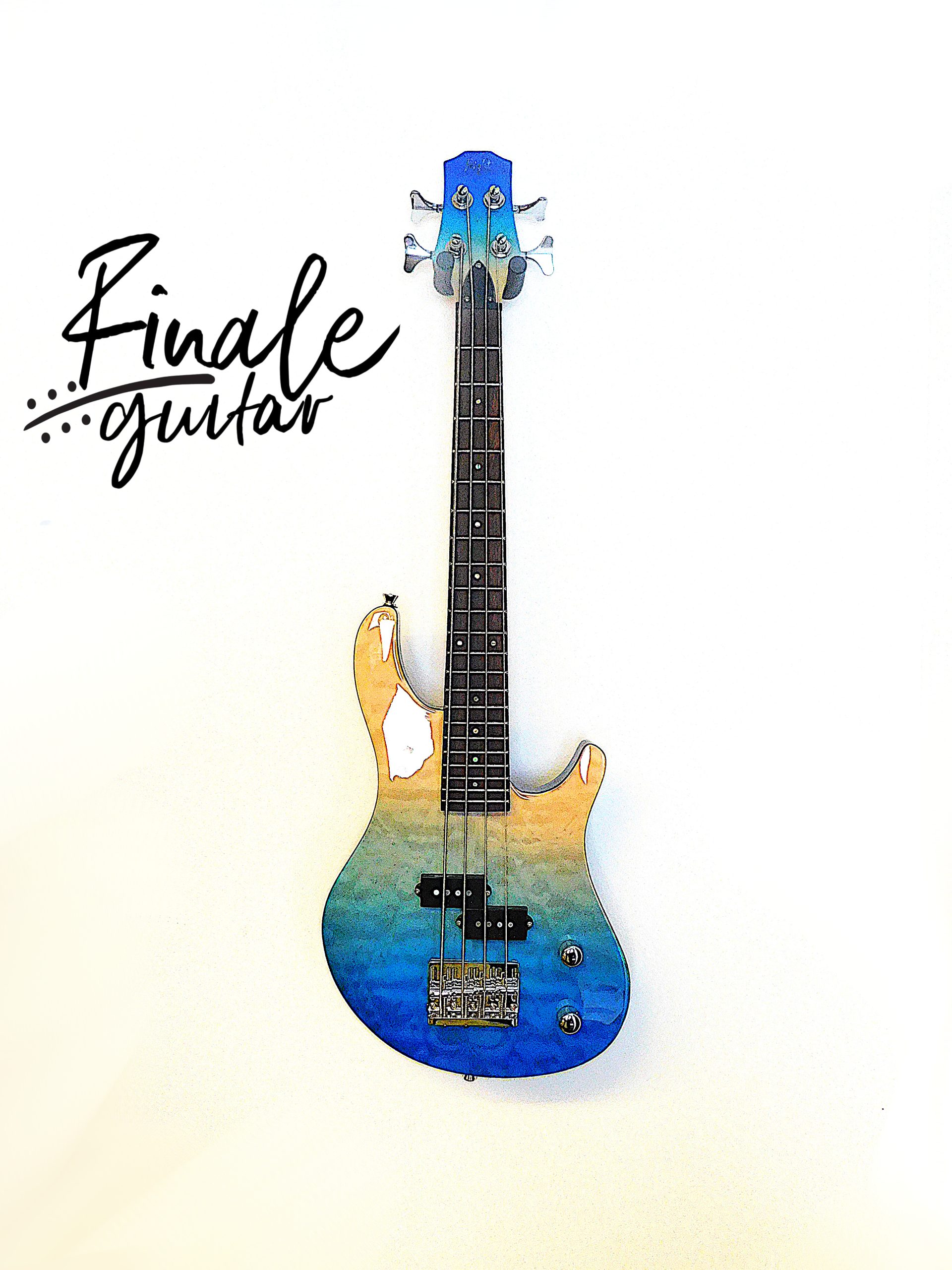 Flight Pathfinder solid electric bass ukulele with case for sale in our Sheffield guitar shop, Finale Guitar
